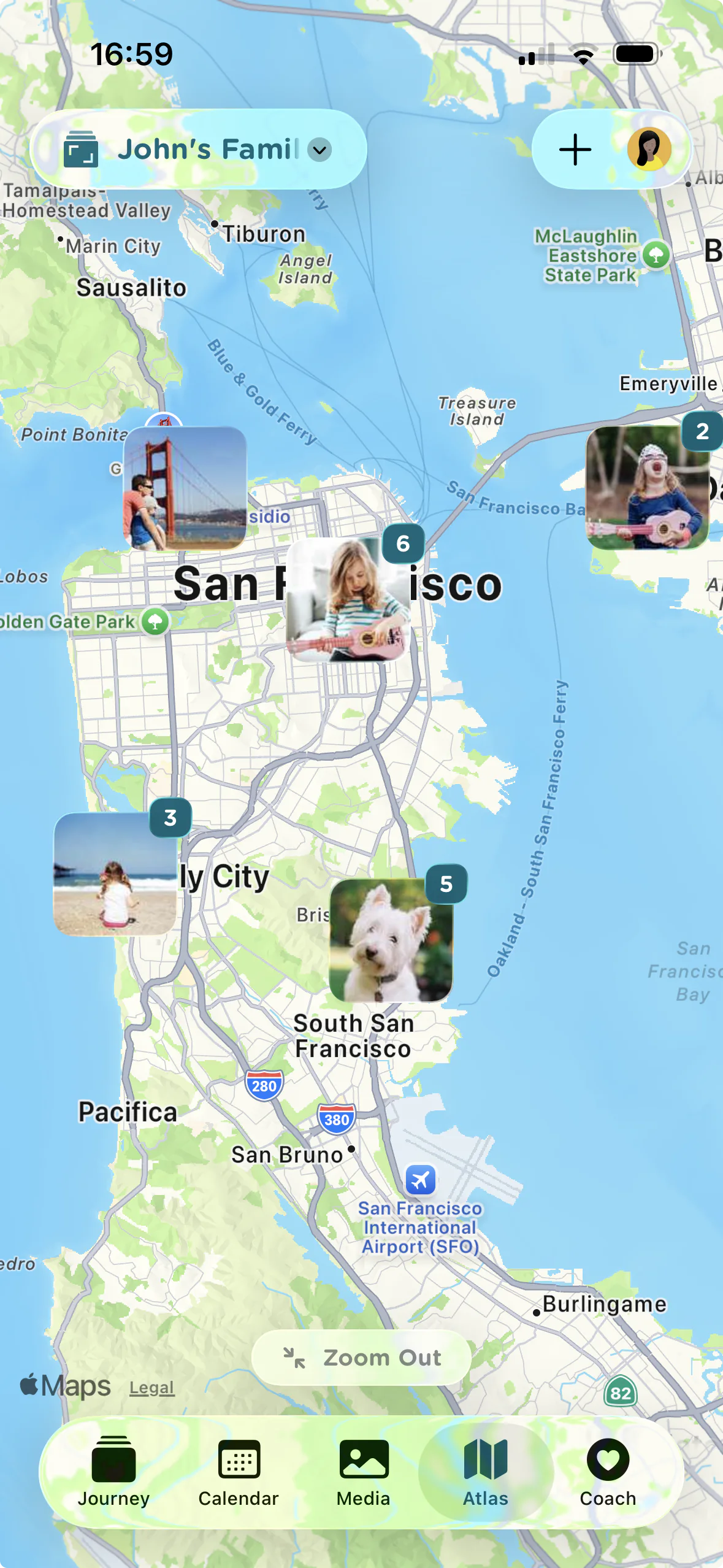 Journey shared journal atlas on iOS.