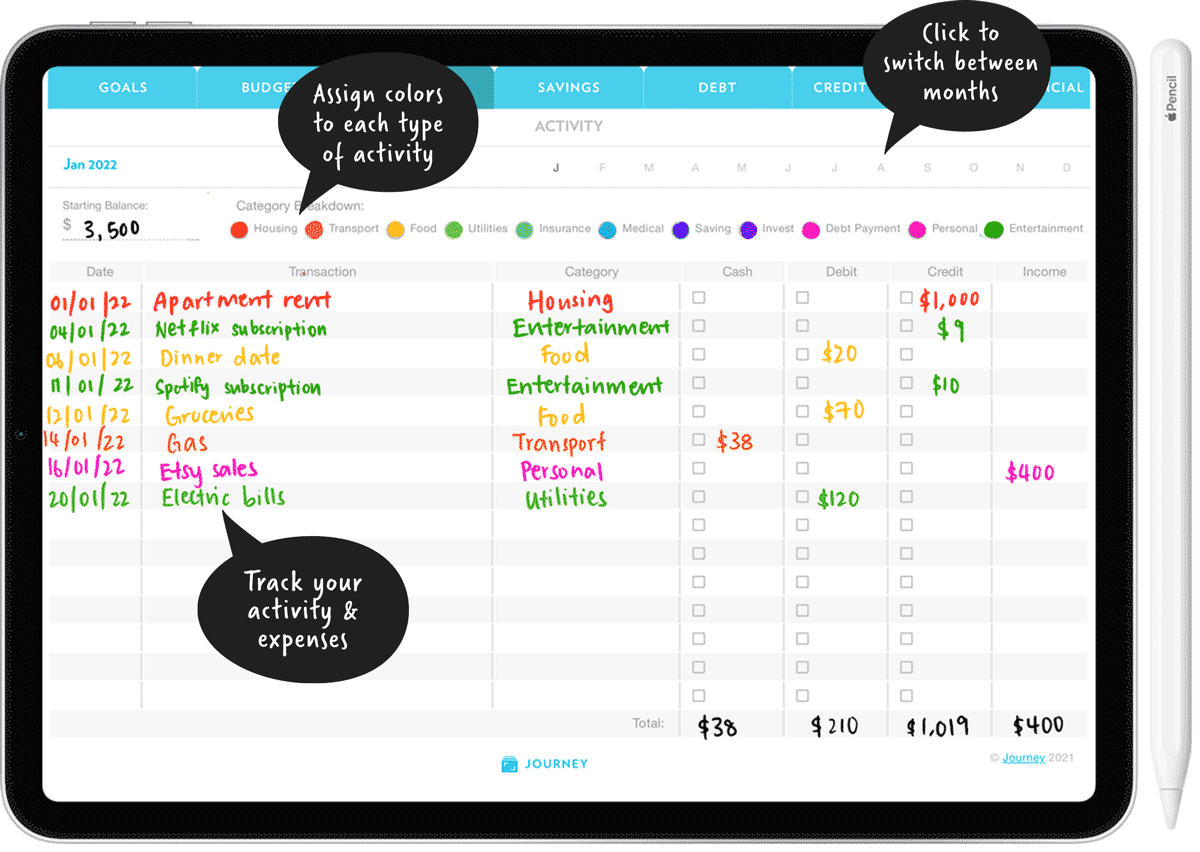 Digital Budget Journal in PDF