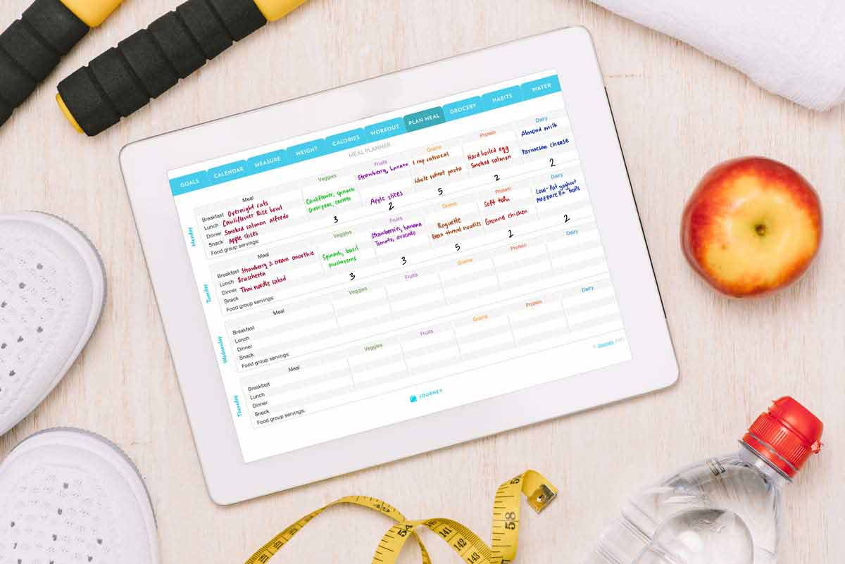 Plean a healthy meal using fitness planner